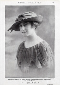 Chanel (Millinery) 1913 Gabrielle Dorziat
