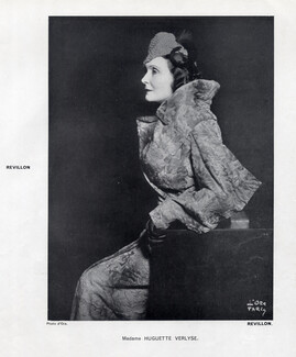 Revillon 1934 Huguette Verlyse, Fur Coat
