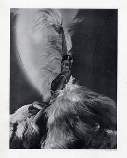 Josephine Baker 1930 Chorus Girl, Feathers Costume, Photo Hoyningen-Huene