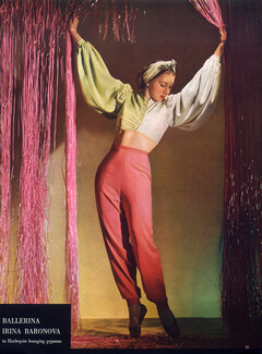 Irina Baronova 1940 Ballerina Russian Ballet, Harlequin Lounging Pyjamas