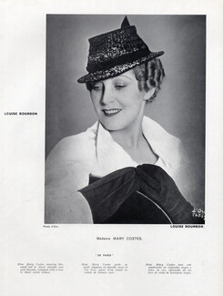 Louise Bourbon (Millinery) 1934 Mary Costes