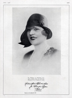 Marie Alphonsine (Millinery) 1928 Elvire Popesco, Autograph