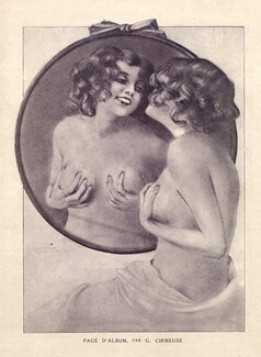 Gaston Cirmeuse 1918 "Page d'Album" Sexy Topless Girl