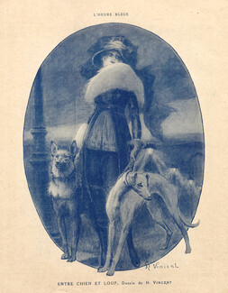 H. Vincent 1918 Entre Chien et Loup, Greyhound Sighthound
