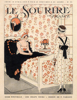 Fabien Fabiano 1918 "Les draps noirs" New Fashion, Black Sheets, Bedroom