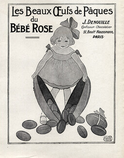 Au Bébé Rose (J. Denouille) 1924 Jean Ray, Children, Easter
