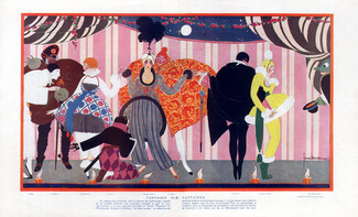 Georges Lepape 1914 Italian Comedy, Marionnette, Persian Costume, Pierrot, Harlequin...