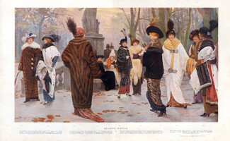 Revillon 1913 Fashion Illustration, J. Simont