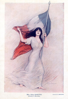 Gustave Brisgand 1915 Gilda Darthy, La Marseillaise, French Flag