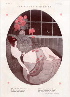 Gerda Wegener 1924 "Les fleurs vigilantes" Sexy Girl, Art Deco Style