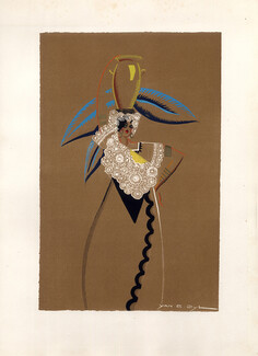 Yan Bernard Dyl 1927 Le Miracle du Fil ''Les Paraguay'' Pochoir by Jacomet