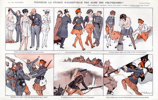 Fabien Fabiano 1915 "deux régiments de Suffragettes partiront pour le Front"