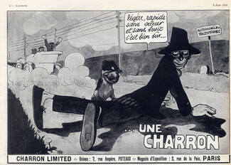 Charron (Cars) 1910 Gus Bofa, French Bulldog