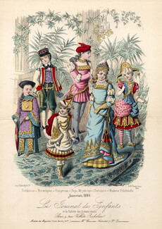 Journal des Enfants 1884 Dupin, Costume Disguise, Children
