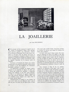 La Joaillerie, 1947 - Chaumet, Van Cleef, Mellerio, Boucheron, Texte par Louis Boucheron, 4 pages