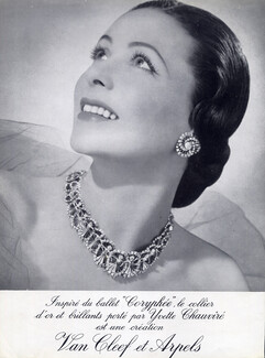 Van Cleef & Arpels 1951 Necklace, Earrings, Yvette Chauviré Dancer in "Coryphée"