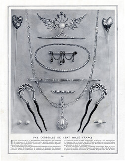 Juclier & Cie (Jewels) 1912 Pins Hat, Necklace, Hairclip, Art Nouveau Style