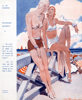 Henry Fournier 1934 Bathing Beauty, Swimwear, Beach