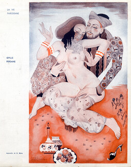 E. Klem 1934 Oriental Dancer Nude, Erotic