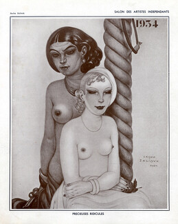 Zaliouk 1934 Topless White and Black Girls