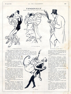 SEM (Georges Goursat) 1913 Tangoville, Dancers, Caricature