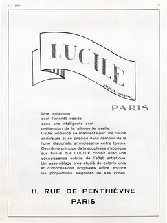 Lucile (Lady Duff Gordon) 1926 Address 11 rue de Penthièvre, Paris