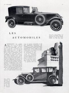 Les Automobiles, 1924 - Renault, Peugeot, Hotchkiss, Rolls-Royce, Panhard & Levassor, Delage, Bugatti, Libis, 4 pages