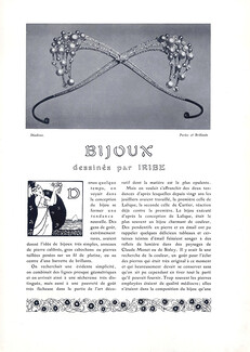 Bijoux dessinés par Iribe, 1911 - Paul Iribe & Robert Linzeler Tiara, Pearls, Texte par Robert Carsix, 6 pages