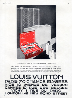 Louis Vuitton 1928 "Vuitton, le nom à l'incomparable prestige" Malles, Toiletrie Bag, Suitcase