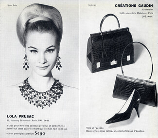 Lola Prusac (Jewels) 1962 Gaudin (Handbags)