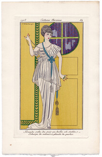 George Barbier 1913 Journal des Dames et des Modes Costumes Parisiens N°84 Evening Gown