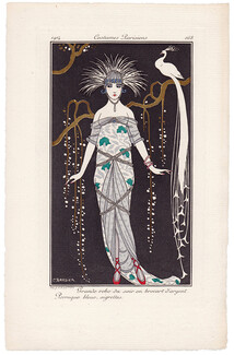 George Barbier 1914 Journal des Dames et des Modes Costumes Parisiens N°168 Evening Gown