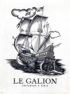 Le Galion (Perfumes) 1947 Boat Galleon, Louis Ferrand