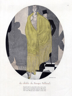 Fourrures Max 1926 "Le Châle de taupe tilleul" Pierre Mourgue, Fur Shawl