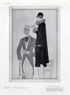Molyneux 1926 Eduardo Benito, Cape and Fur, Fashion Illustration
