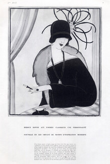 Caroline Reboux (Millinery) 1922 Helen Dryden, Cigarette Holder
