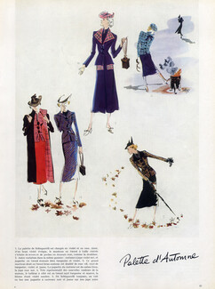 Schiaparelli 1937 Autumn colors, Chanel, Maggy Rouff, Véra Boréa, 3 pages