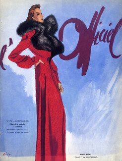 Nina Ricci 1937 Coat, Léon Bénigni, l'Officiel Cover