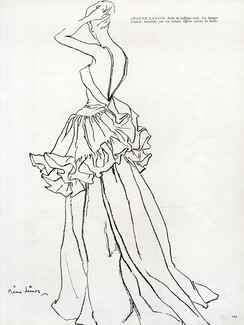 Jeanne Lanvin 1947 Pierre Simon, Black Taffetas, Evening Gown