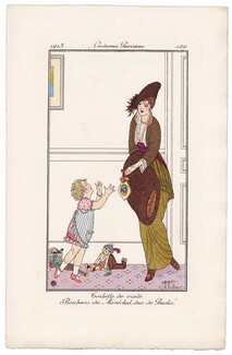Armand Vallée 1913 Journal des Dames et des Modes Costumes Parisiens N°129, Doll