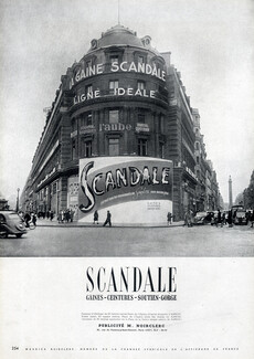 Scandale (Lingerie) 1949 Shop, Store, Poster nanel 60 Square mètres, Place de l'Opéra