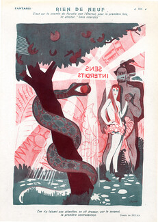 Bernard Becan 1925 Adam & Eve, Snake