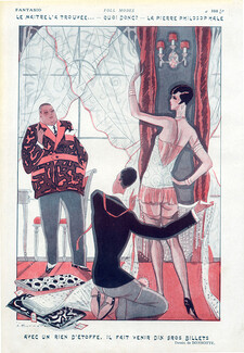 Léon Bonnotte 1927 Fitting, Paul Poiret, Caricature