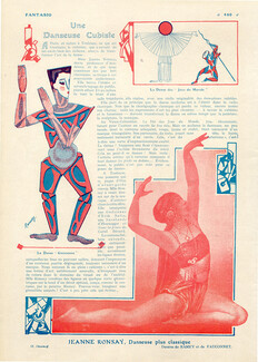 Jeanne Ronsay 1919 Cubist Dancer, Fauconnet & Ramey Costume