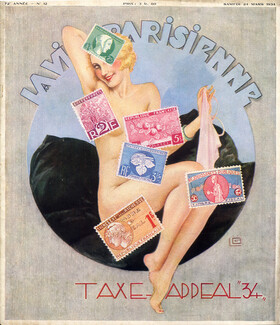 Georges Léonnec 1934 Postage Stamps,Taxe-Appeale, Nude