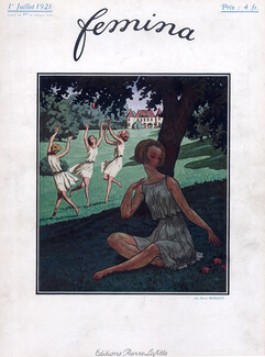 Pierre Brissaud 1921 Dancers, Original Femina Cover