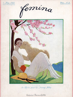 André Edouard Marty 1921 Femina Cover, Shepherdess
