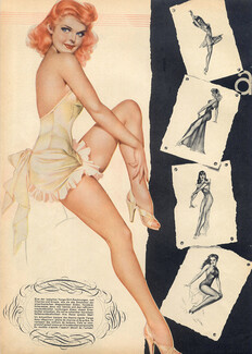 Alberto Vargas (Varga) 1943 Pin-up, Esquire Calendar, Du Barry was a Lady M.G.M Film, 4 pages