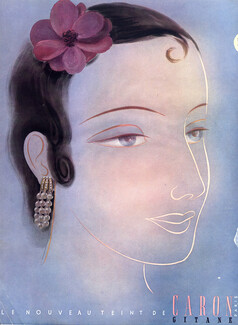 Caron (Cosmetics) 1939 Portrait, Hairstyle