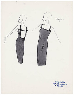 Serge Matta 1960 Fashion House Paris, Original Fashion Drawing N°32
